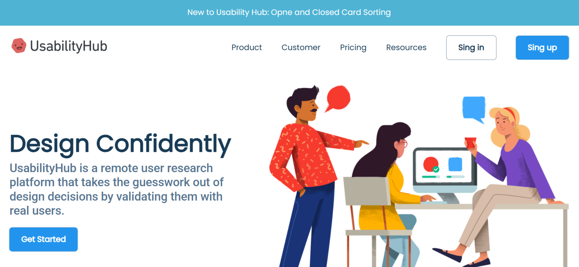 Usability Hub web page project screenshot